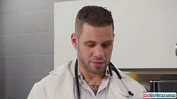 Preview 1 of Girl Fuck To Shemale - Tgirl Kalli Grace anal rides her doctor
