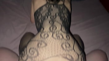 Preview 3 of Monique Mature - I fuck in anal close-up and cum on the ass of a teen in body stockings!