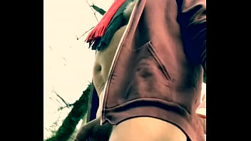 Preview 2 of Chinese Milf Plays - Naked bear with soft,  uncut dick outdoor