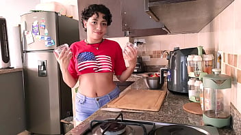 Preview 1 of Atkhairy Machinecom - Cutting vegetables while fucking pussy(Preview)
