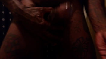 Preview 3 of Cineartssex - Hallelujah Johnson Tall Dark Chocolate muscles tattoos hairy BBC solo Masturbating