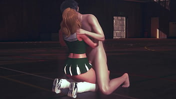 Preview 1 of Boy Force Aunty Sex - Hot cheerleader with the luscious tits having sex on the university court until she cums