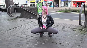 Preview 3 of Just Mamy Sxx - Beautiful and very slutty slut shows her ass in public while pissing between her legs