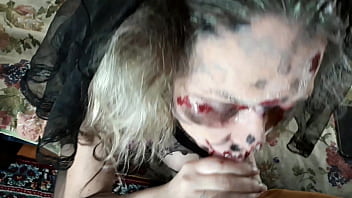 Preview 3 of Widow Fucked At Husband Funeral - zombie asian wife smokes,  risen from the grave sucking dick