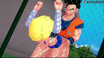 Preview 2 of Caper Cav - Dragon Ball Z EX 3 | Part 5 | Videl see Gohan And A18 Fucking hard | Watch full 1hr movie on sheer or ptrn Fantasyking3