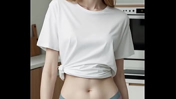 Preview 2 of Cartoon Bf Sex - AI girls wearing cute underwear in the kitchen