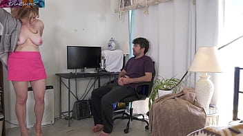 Preview 2 of Wife Swapo - Stepmom has a hot new pink skirt and a date with a young guy but needs her stepson to make sure she is fuckable first!