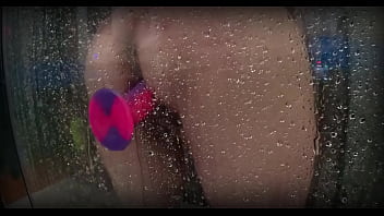 Preview 2 of Ah Yes Mommy Tamil Com - Spied on my chubby roomate trying her new toy in the shower. Almost dropped my phone trying to not get caught.