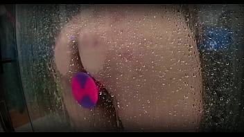 Preview 1 of Ah Yes Mommy Tamil Com - Spied on my chubby roomate trying her new toy in the shower. Almost dropped my phone trying to not get caught.