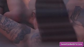 Preview 1 of Karen Dreams Bedsheets - Sexy teen lesbian hot babes Aiden Ashley,  Goth Charlotte eating each others pussy outdoors and reach intense orgasms