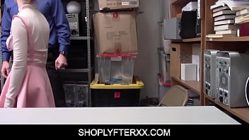 Preview 1 of He Did Not Forget His Condom - Small Brunette Shoplyfter Athena gets fucked in doggystyle by LP Guy