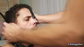 Preview 2 of 2 Hour Sex Video - Diogo Nasser fucking Henrique tied up gagged nosehook blowjob in bondage scenes | PREVIEW