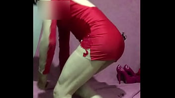 Preview 1 of Huge Cum On Tits - usando vestidinho maria gueixa coladinho