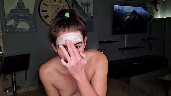 Preview 1 of Lpoiuyte - Getting a eye and face cum and piss treatment by cock while wearing a moisturizing skin face mask | spa day