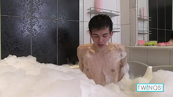 Preview 2 of Hindi Teacher Porn Short Film - Hot Xander Shoots Some Solo Jerking Scenes During Bubble Bath!