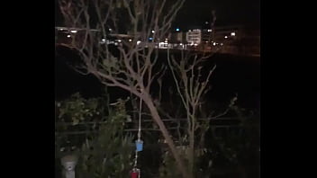 Preview 2 of Wife Anal Cu - Fleshlight shower mount (QuickShot) session at the terrace.  Awesome