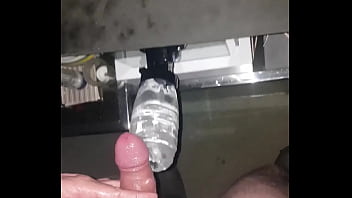 Preview 4 of Wife Anal Cu - Fleshlight shower mount (QuickShot) session at the terrace.  Awesome