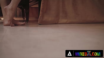 Preview 1 of Son Cums Alot - MIXEDX - Two Cute Lesbian Teens Eat Each Other&#039_s Pussies In 69