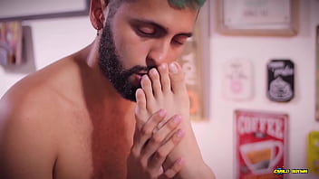 Preview 2 of Sex In Classroom Indian - Footjob Camilo Brown Fucking Alex Disney Feet And Covering Them In Cum Licking The Cum And Swaping It With Alex