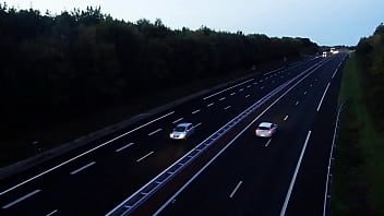 Preview 1 of St Public - exhib  sur passerelle au dessus de l&#039_autoroute