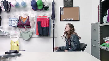 Preview 1 of Old Harypussy - Hot skinny shoplifter rides in cowgirl