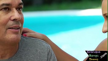 Preview 1 of Gambar Bokep Marina - Dicksucking euro teenie fucks senior outdoors