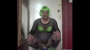 Preview 4 of Pak Am - crossdresser milks himself while you all watch