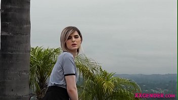 Preview 1 of Small Girls Rub Each Other - Teen tgirl gets ass railed