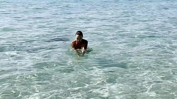 Preview 1 of Cutekorean Teen Sex - Monika Fox Swims In The Caribbean Sea And Poses Naked On The Reefs (Free)
