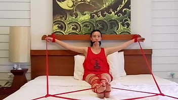 Preview 4 of Nicol Aniston Cunt - Sofi Bondage red ropes on the bed