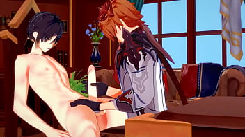 Preview 1 of Now Womaning Sex Video - Genshin Impact Yaoi - Zhongli x Tartaglia Hardsex - Sissy crossdress Japanese Asian Manga Anime Game Porn Gay