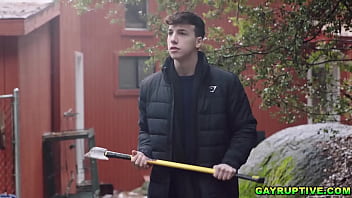 Preview 2 of Askley Graham - Gayruptive.com - The look on the poor boy Troye Jacobs&#039_s face,  when he wants to give it a go with the axe,  and the log just falls down. Brilliant! Ty Roderick is also damn hot in this scene!