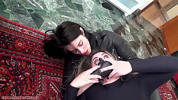 Preview 4 of Jay Porn Video - Lesbian thief in leather catfight facesitting scissorhold hand over mouth domination - Trailer
