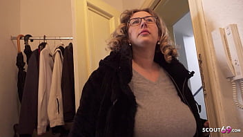 Preview 2 of Robeta Gemma - GERMAN SCOUT - Big natural Tits BBW Mature Kathy Deep Pickup for Casting Fuck