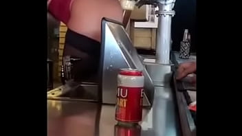 Preview 2 of Ashley Elmblad - Sexy bartenders use ass to pour beer