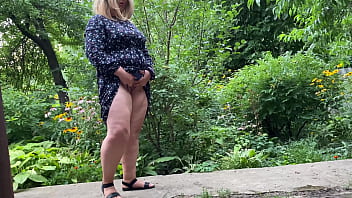 Preview 3 of Kalo Labo - Gorgeous MILF helped a stranger pee outside and pee herself