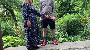 Preview 1 of Kalo Labo - Gorgeous MILF helped a stranger pee outside and pee herself