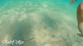 Preview 1 of Stormy Danile Fuck - SEX ON THE BEACH,  INSIDE WATER WITH A FAN - SHEILA ORTEGA