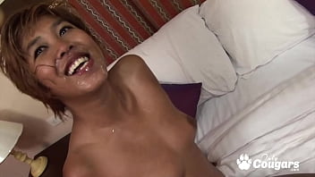 Preview 4 of And Fuck Analy - Buck Tooth Asian MILF Gets Oiled Up &amp_ Fucked Balls Deep - Asian MILF
