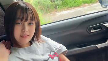 Preview 1 of Pleasure Wife Behind Husband - 早くシたくてたまらないカップルは車の中でSEXでイキまくる