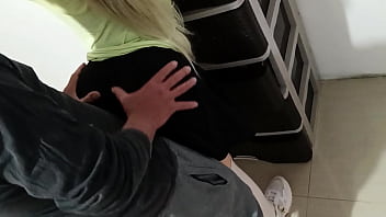 Preview 1 of Asian Shock Voyeur - My Mexican stepsister gets excited when she sees my swollen bulge and gets fucked when we&#039_re alone I lifted her skirt and I put it in her without a condom