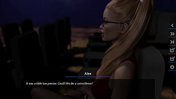 Preview 1 of Big Step Mother Sex - Dreams of Desire - Aby giving blowjob to alex inside the movie theater and having sex in home