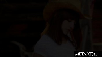 Preview 1 of Blue Toenail - All-American beauty in a stetson hat strokes her perfect pussy