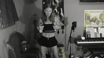 Preview 1 of Beating And Punished - Yellow Pop! Me performing solo dancing in my tiny yellow panties,  masturbating and tasting my cum.