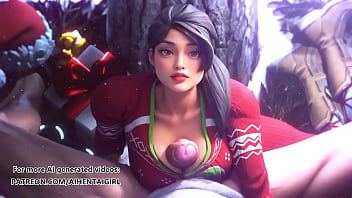 Preview 3 of Reap Sax Movi - Fortnite Ramirez cosplay Merry Christmas | Uncensored Hentai AI generated