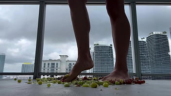 Preview 3 of Hot Blu Porn - For lovers of foot fetish I crush grapes with my feet
