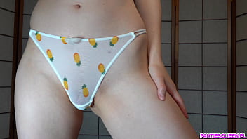 Preview 3 of Cwmzgylhu - Sexy neighbour with big shaved pussy shows off see through panties collection try on haul