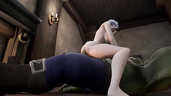 Preview 2 of Gf Rides Cock To Orgasm - Cute Blonde Chick Rides Orc | Warcraft Parody