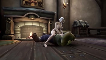 Preview 1 of Gf Rides Cock To Orgasm - Cute Blonde Chick Rides Orc | Warcraft Parody