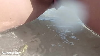 Preview 3 of Jessica Lux Porno Video - Shaved pussy peeing on public beach